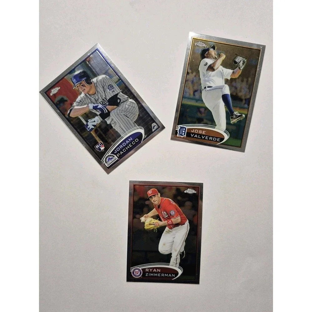 2012 Topps Chrome Baseball Card Lot Ryan Zimmerman Jordan Pacheco Jose Valverde